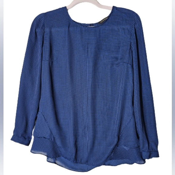 Banana Republic Black and Blue Blouse Women's Size Medium - Picture 1 of 14